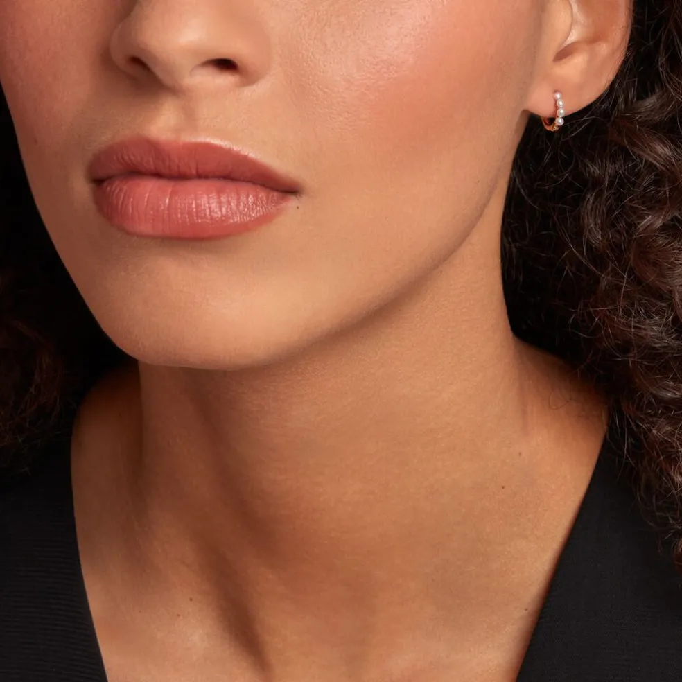 Créoles Per Or Jaune Perle De Culture