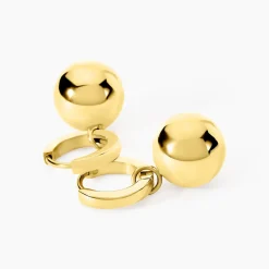 Créoles Perles Solaires Acier Jaune