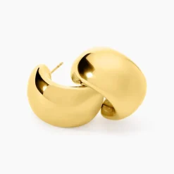 Créoles Perles Solaires Acier Jaune