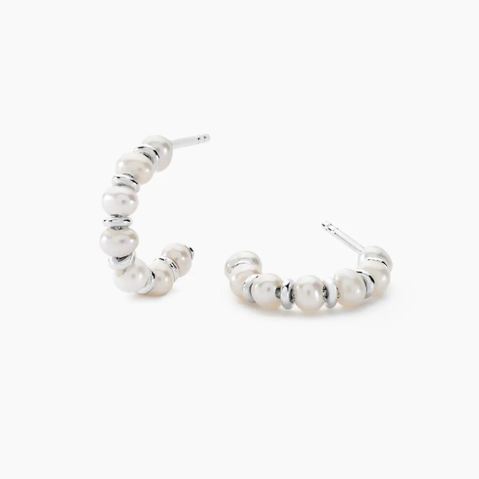 Créoles Perlissima Argent Blanc Perle De Culture