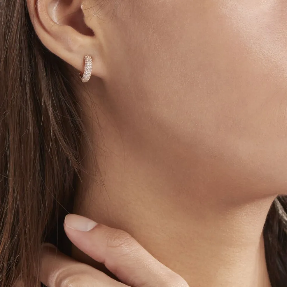 Créoles Plaqué Or Jaune Julitta Oxydes De Zirconium