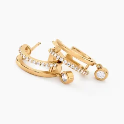 Créoles Plaqué Or Jaune Par Oxyde De Zirconium