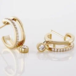 Créoles Plaqué Or Jaune Par Oxyde De Zirconium