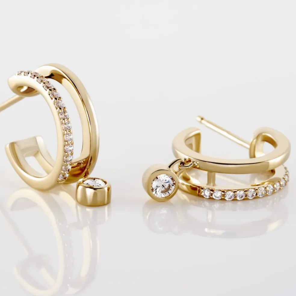 Créoles Plaqué Or Jaune Par Oxyde De Zirconium