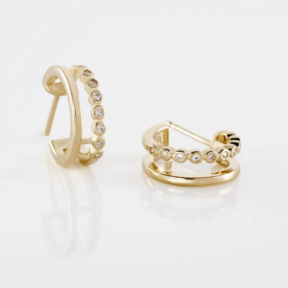 Créoles Plaqué Or Jaune Par Oxyde De Zirconium