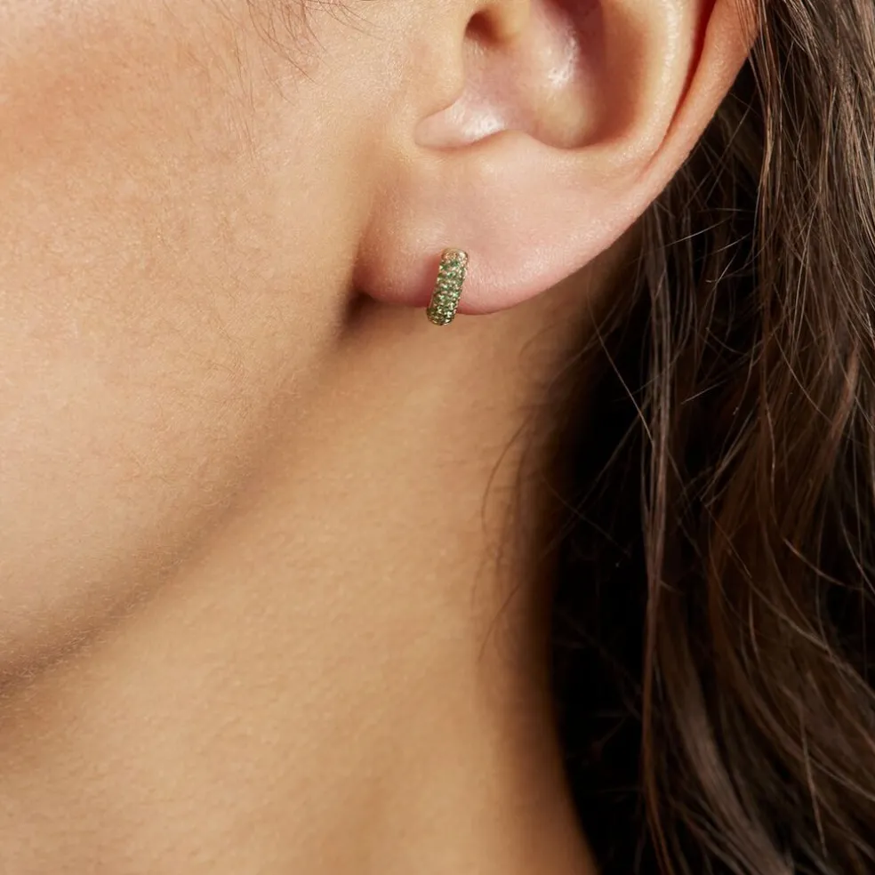 Créoles Plaqué Or Jaune Piha Oxydes De Zirconium