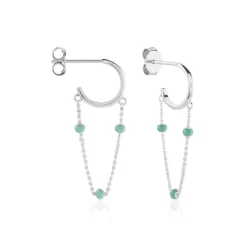 Créoles Polka Argent Blanc