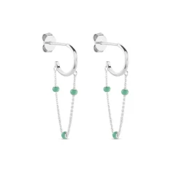 Créoles Polka Argent Blanc