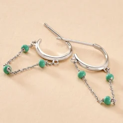 Créoles Polka Argent Blanc