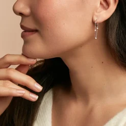 Créoles Polka Argent Blanc