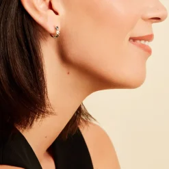 Créoles Printemps Précieux Or Jaune Topaze