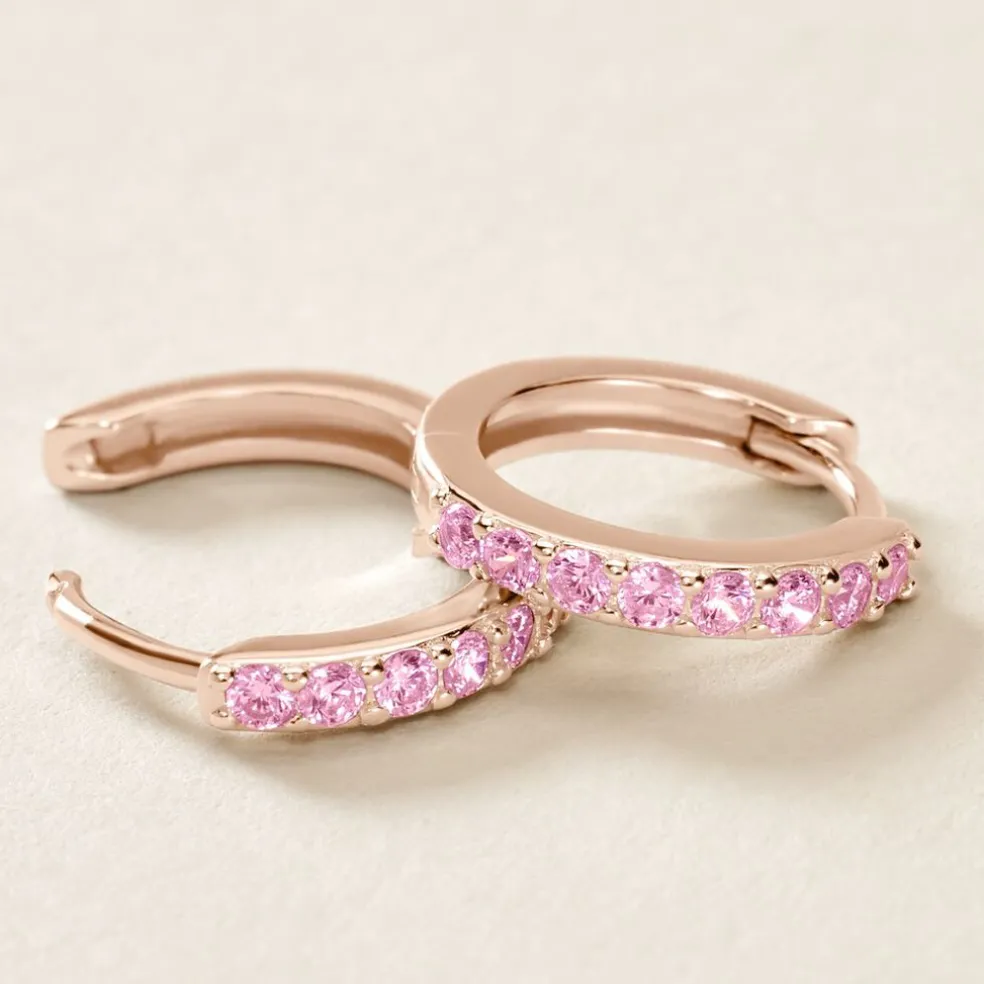 Créoles Rio Argent Rose Oxyde De Zirconium