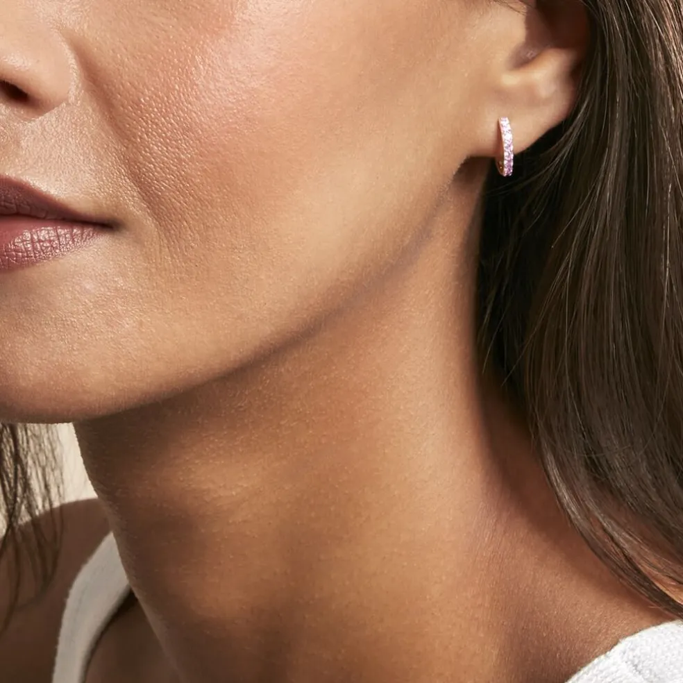 Créoles Rio Argent Rose Oxyde De Zirconium