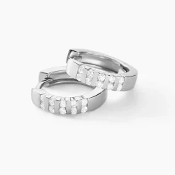 Créoles Robine Argent Blanc Oxyde De Zirconium