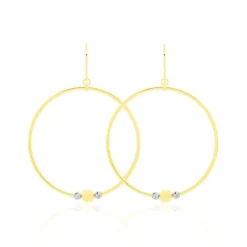 Créoles Rosa Billes Diamantees Or Jaune