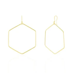 Créoles Roseane Hexagone Or Jaune