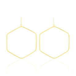 Créoles Roseane Hexagone Or Jaune