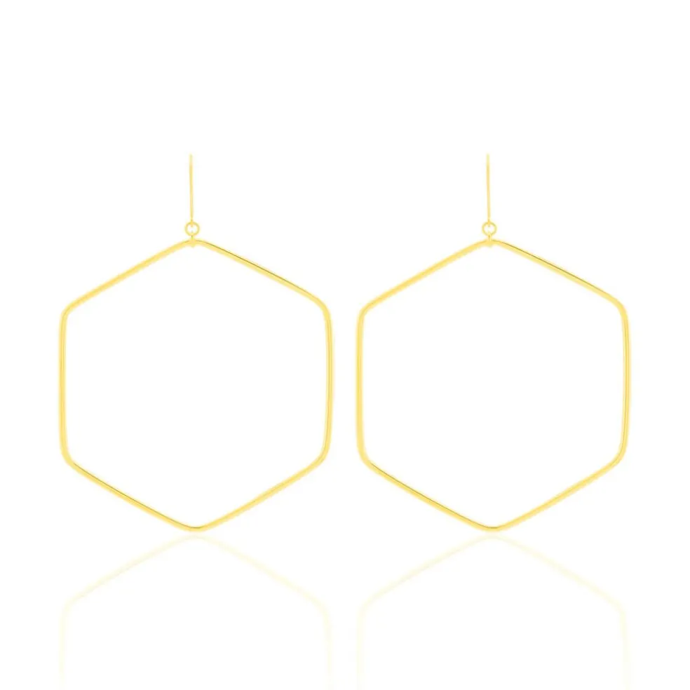 Créoles Roseane Hexagone Or Jaune