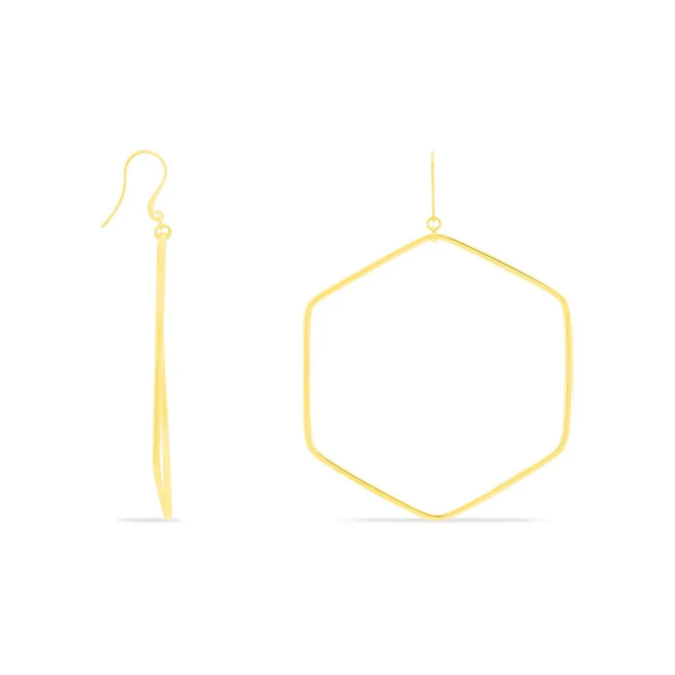 Créoles Roseane Hexagone Or Jaune