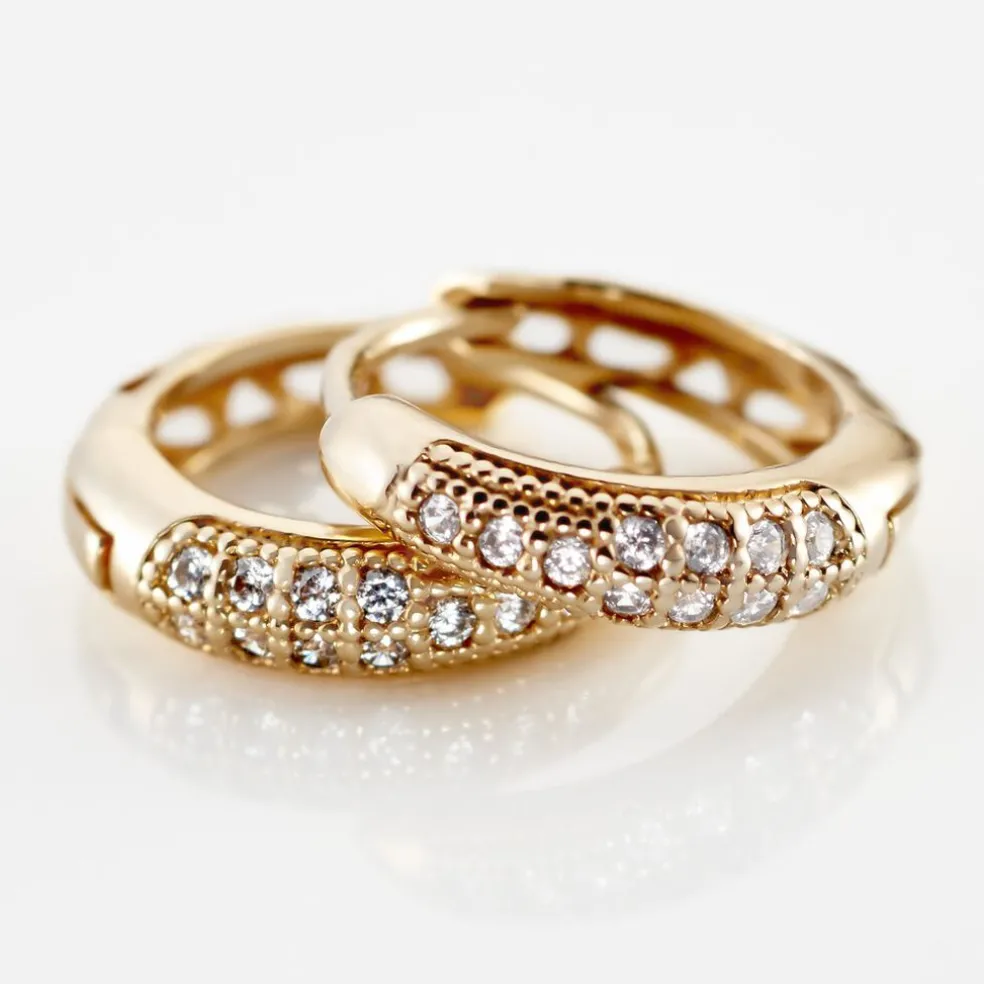 Créoles Sahar Plaqué Or Jaune Oxyde De Zirconium