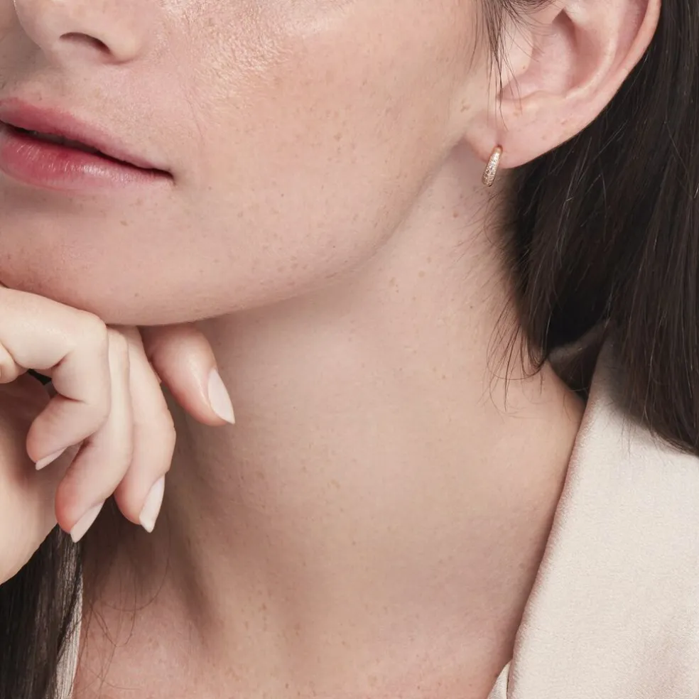 Créoles Sahar Plaqué Or Jaune Oxyde De Zirconium