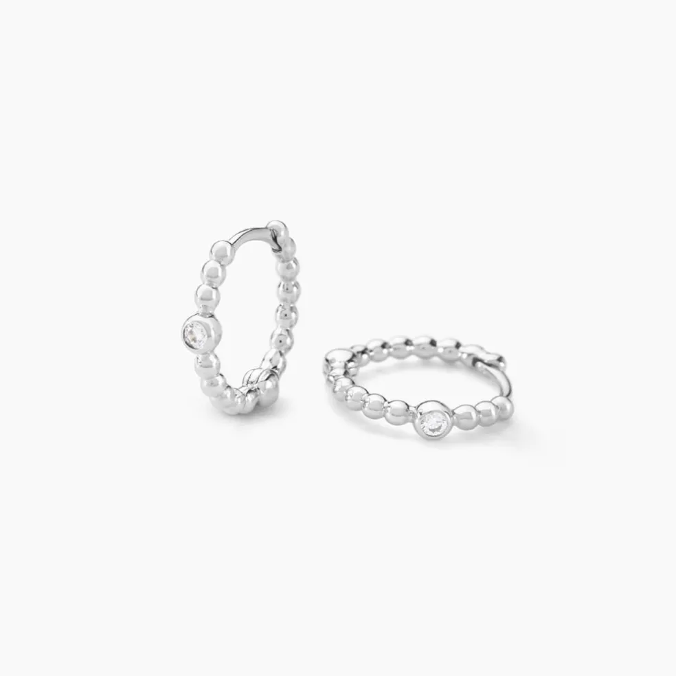 Créoles Salana Argent Blanc Oxyde De Zirconium