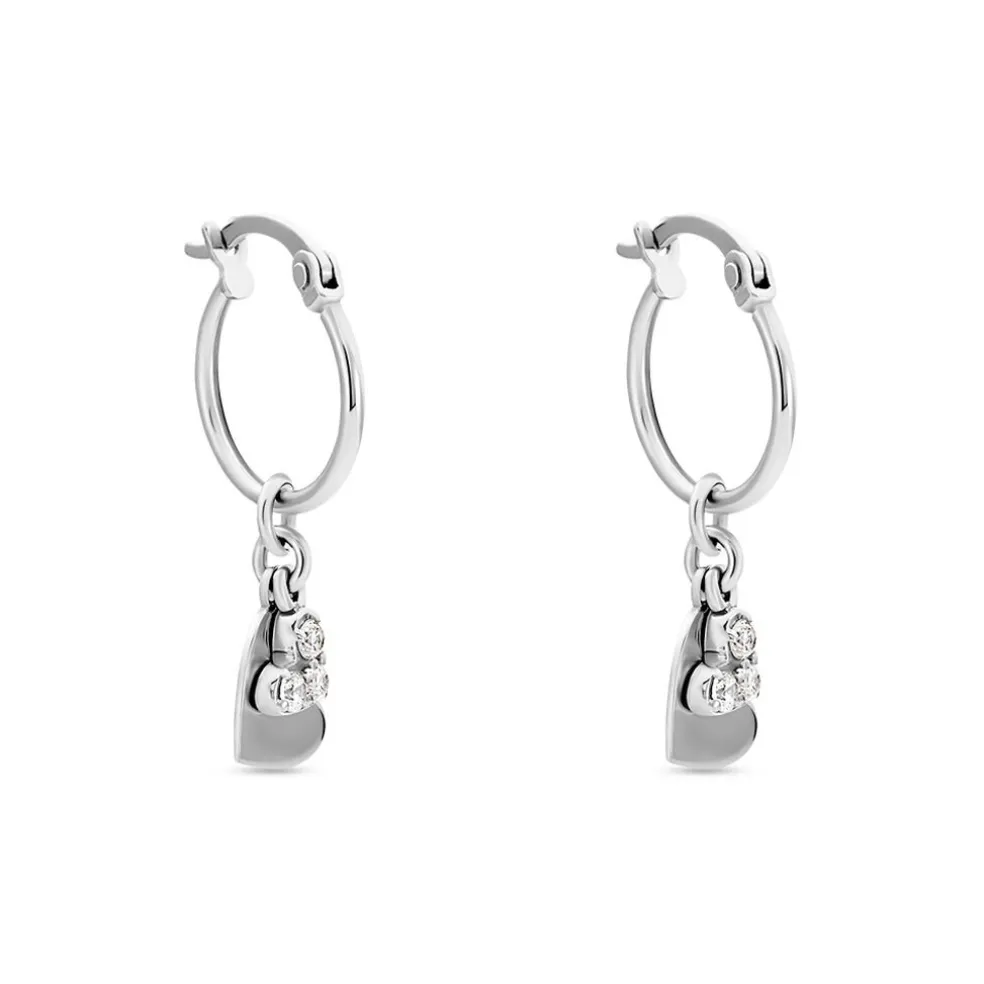 Créoles Salli Argent Blanc Oxyde De Zirconium