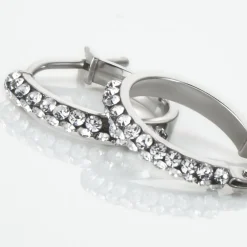 Créoles Sandrine Or Blanc Strass