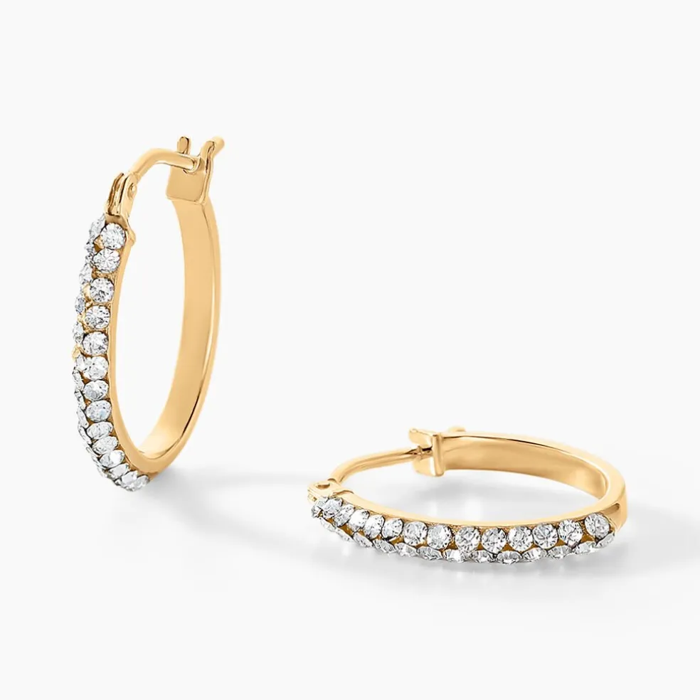 Créoles Sandrine Or Jaune Strass