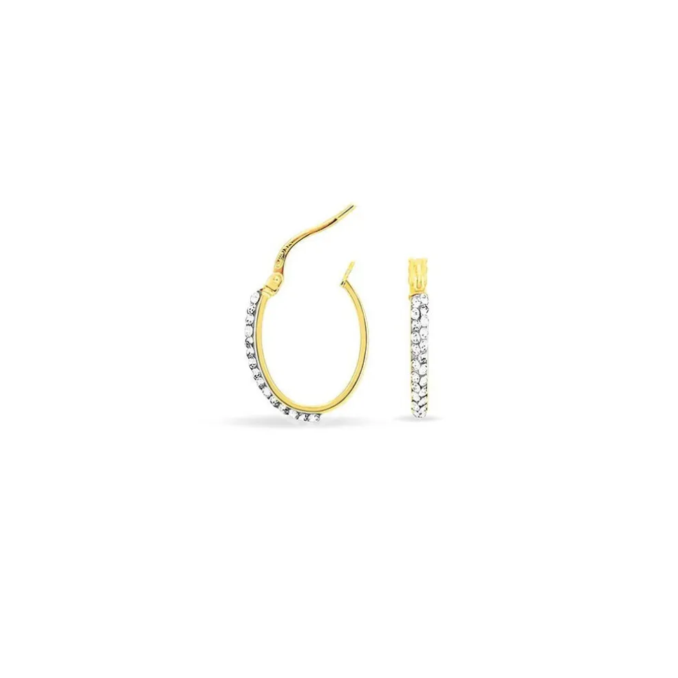 Créoles Sandrine Or Jaune Strass