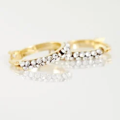 Créoles Sandrine Or Jaune Strass