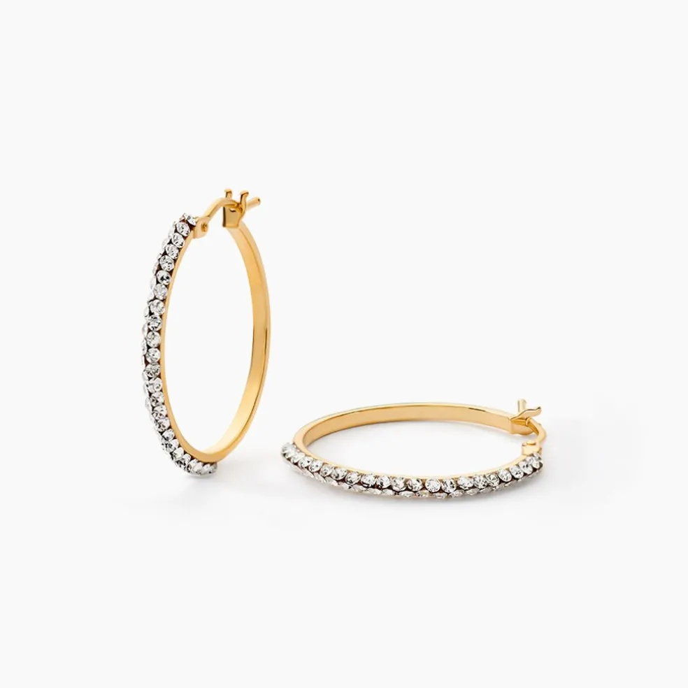 Créoles Sandrine Or Jaune Strass