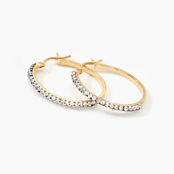 Créoles Sandrine Or Jaune Strass