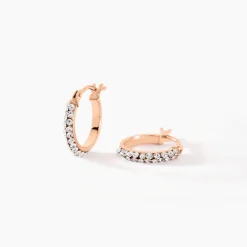 Créoles Sandrine Or Rose Strass