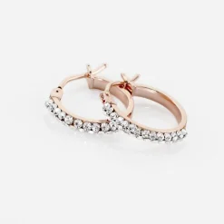 Créoles Sandrine Or Rose Strass