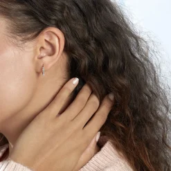 Créoles Sandrine Or Rose Strass