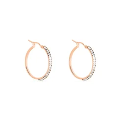 Créoles Sandrine Or Rose Strass