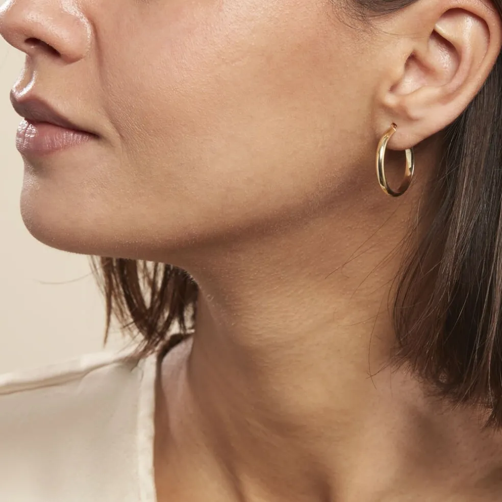 Créoles Shalana Lisses Demi Jonc Or Jaune