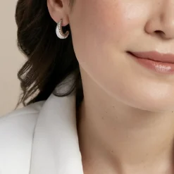 Créoles Shanice Argent Blanc