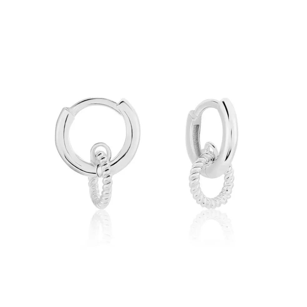 Créoles Sirkel Argent Blanc