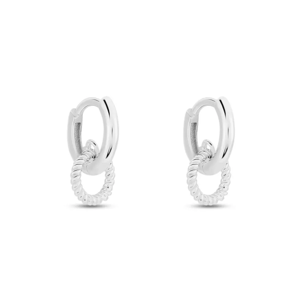 Créoles Sirkel Argent Blanc