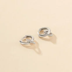 Créoles Sirkel Argent Blanc