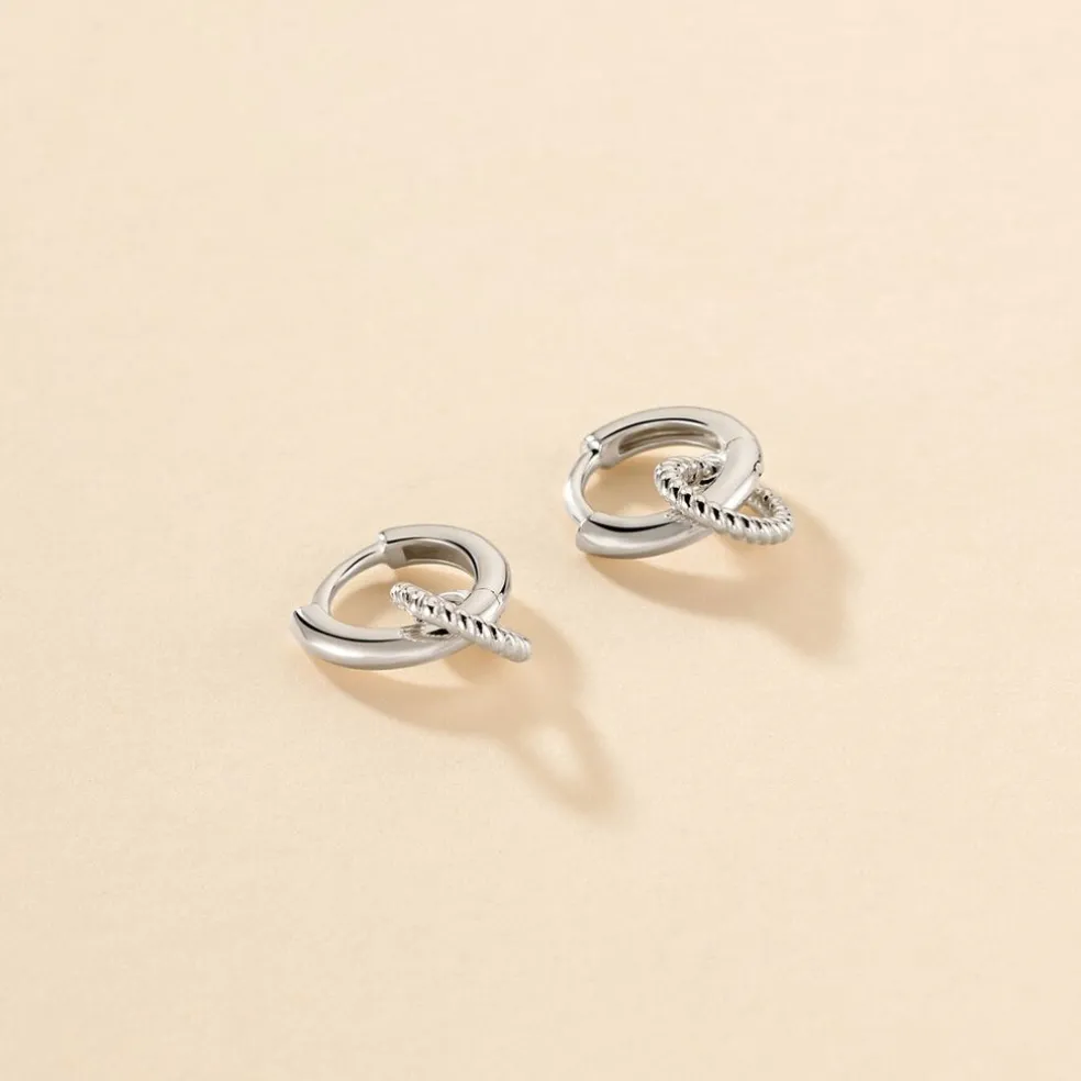 Créoles Sirkel Argent Blanc