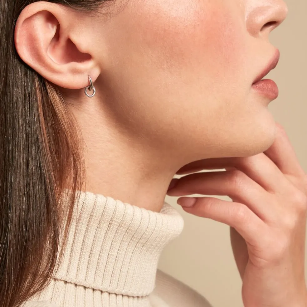 Créoles Sirkel Argent Blanc