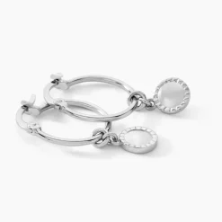 Créoles Sixties Argent Blanc