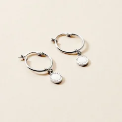 Créoles Sixties Argent Blanc