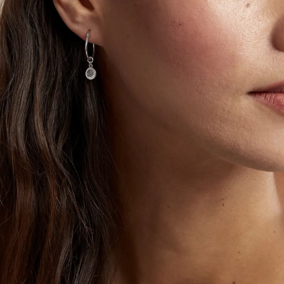 Créoles Sixties Argent Blanc