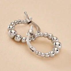 Créoles Sofia Argent Blanc