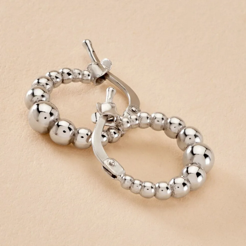 Créoles Sofia Argent Blanc