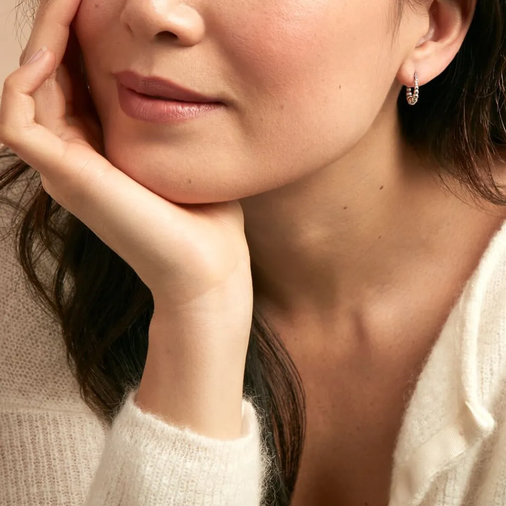 Créoles Sofia Argent Blanc